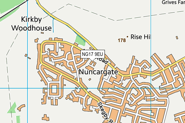 Kirkby Woodhouse School map (NG17 9EU) - OS VectorMap District (Ordnance Survey)
