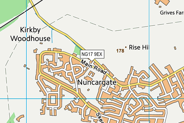 NG17 9EX map - OS VectorMap District (Ordnance Survey)