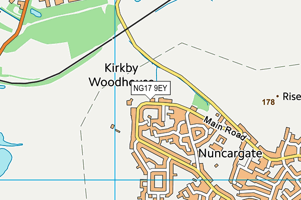 NG17 9EY map - OS VectorMap District (Ordnance Survey)