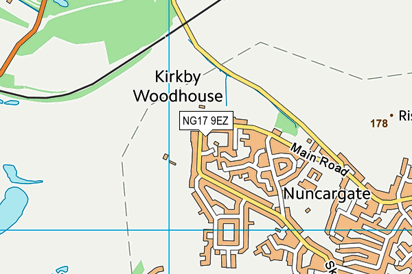 NG17 9EZ map - OS VectorMap District (Ordnance Survey)