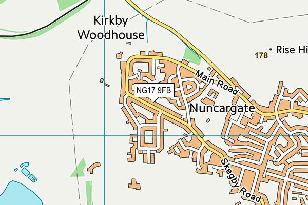 NG17 9FB map - OS VectorMap District (Ordnance Survey)
