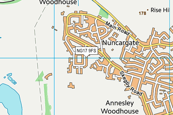 NG17 9FS map - OS VectorMap District (Ordnance Survey)