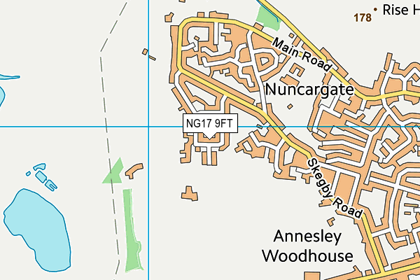 NG17 9FT map - OS VectorMap District (Ordnance Survey)