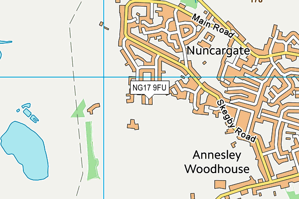 NG17 9FU map - OS VectorMap District (Ordnance Survey)