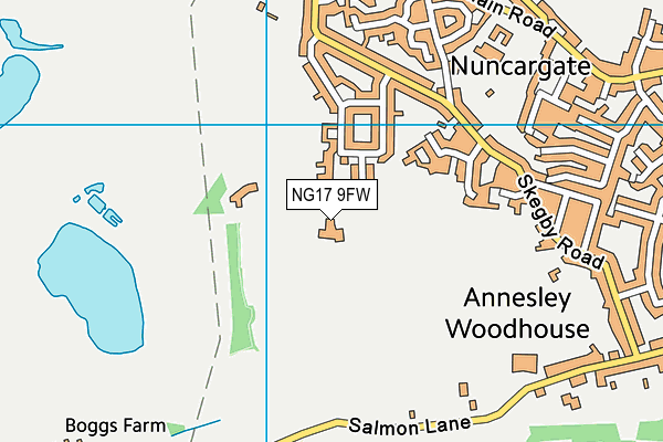 NG17 9FW map - OS VectorMap District (Ordnance Survey)