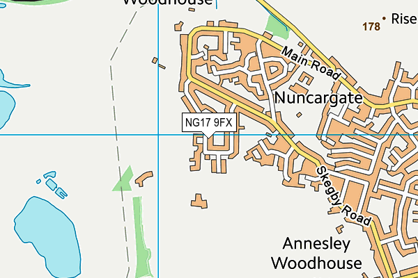 NG17 9FX map - OS VectorMap District (Ordnance Survey)