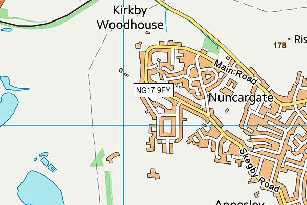 NG17 9FY map - OS VectorMap District (Ordnance Survey)
