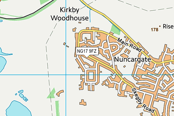 NG17 9FZ map - OS VectorMap District (Ordnance Survey)