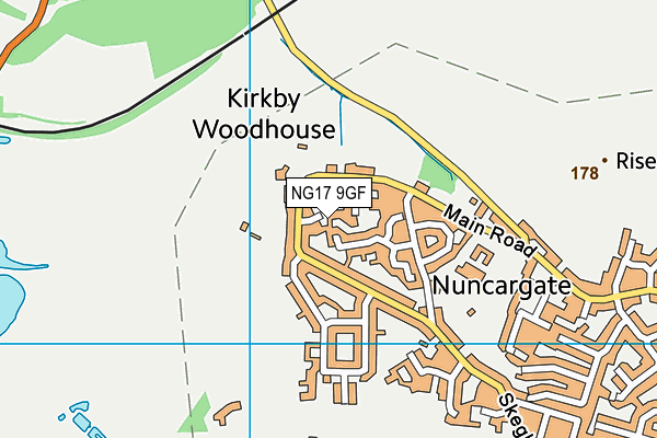 NG17 9GF map - OS VectorMap District (Ordnance Survey)