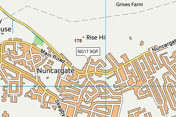 NG17 9GP map - OS VectorMap District (Ordnance Survey)