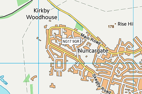 NG17 9GR map - OS VectorMap District (Ordnance Survey)