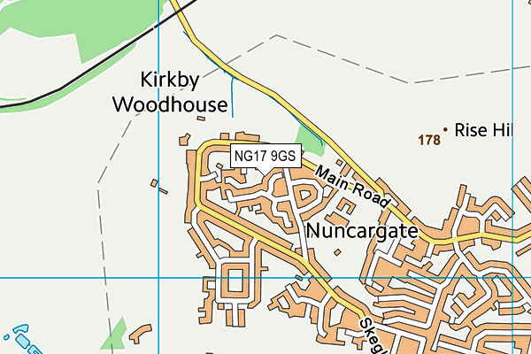 NG17 9GS map - OS VectorMap District (Ordnance Survey)