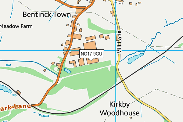 NG17 9GU map - OS VectorMap District (Ordnance Survey)