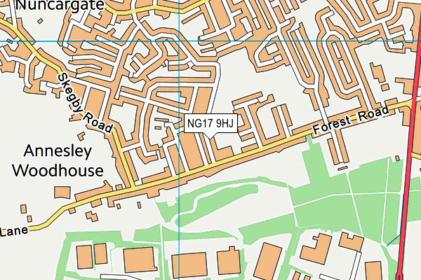 NG17 9HJ map - OS VectorMap District (Ordnance Survey)