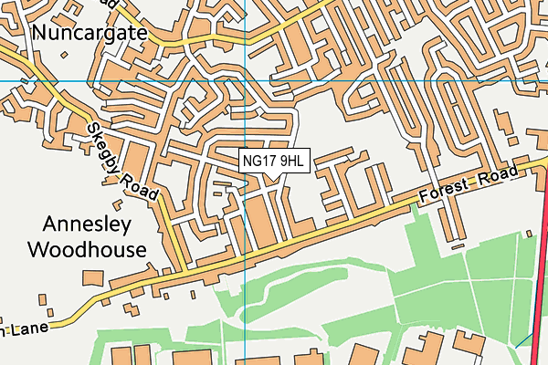 NG17 9HL map - OS VectorMap District (Ordnance Survey)