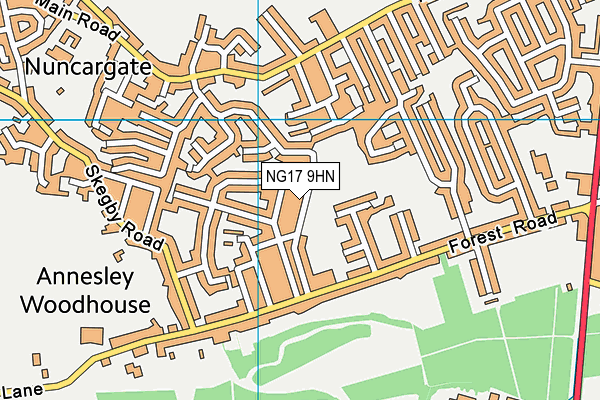 NG17 9HN map - OS VectorMap District (Ordnance Survey)