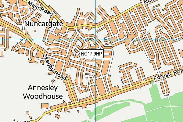 NG17 9HP map - OS VectorMap District (Ordnance Survey)