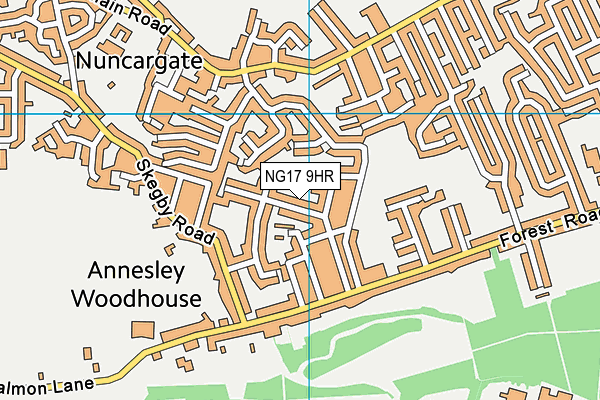 NG17 9HR map - OS VectorMap District (Ordnance Survey)