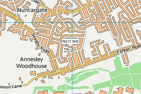 NG17 9HS map - OS VectorMap District (Ordnance Survey)