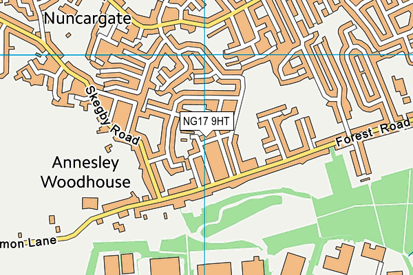 NG17 9HT map - OS VectorMap District (Ordnance Survey)