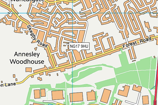 NG17 9HU map - OS VectorMap District (Ordnance Survey)