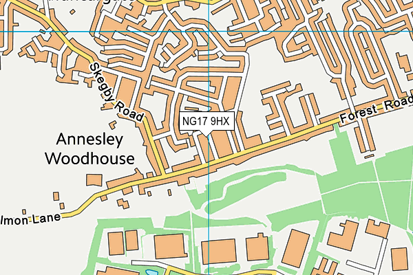 NG17 9HX map - OS VectorMap District (Ordnance Survey)