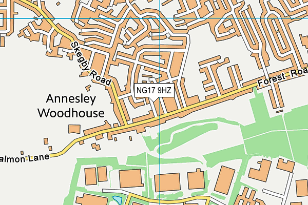 NG17 9HZ map - OS VectorMap District (Ordnance Survey)