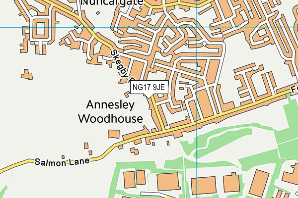 NG17 9JE map - OS VectorMap District (Ordnance Survey)