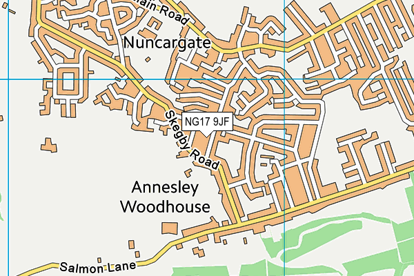 NG17 9JF map - OS VectorMap District (Ordnance Survey)