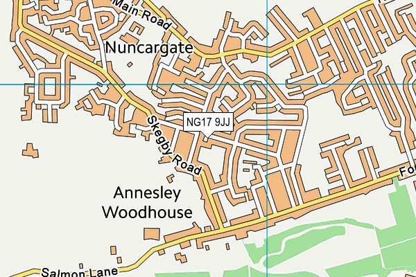 NG17 9JJ map - OS VectorMap District (Ordnance Survey)