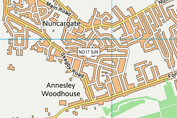 NG17 9JN map - OS VectorMap District (Ordnance Survey)