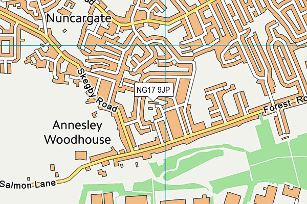 NG17 9JP map - OS VectorMap District (Ordnance Survey)