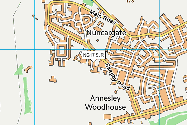NG17 9JR map - OS VectorMap District (Ordnance Survey)
