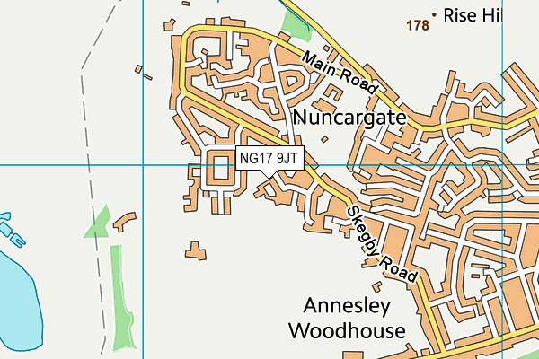 NG17 9JT map - OS VectorMap District (Ordnance Survey)