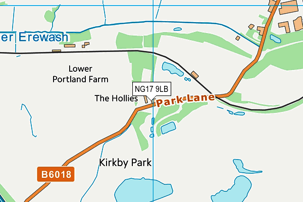 NG17 9LB map - OS VectorMap District (Ordnance Survey)