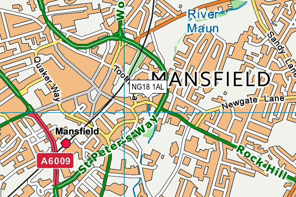 NG18 1AL map - OS VectorMap District (Ordnance Survey)