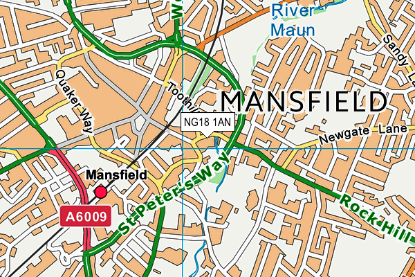 Bridge Street Methodist Church (Closed) map (NG18 1AN) - OS VectorMap District (Ordnance Survey)