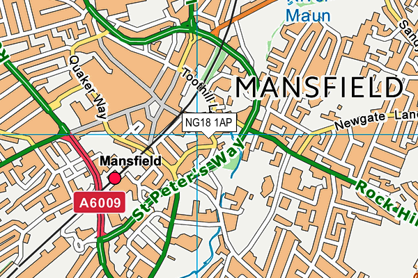 NG18 1AP map - OS VectorMap District (Ordnance Survey)