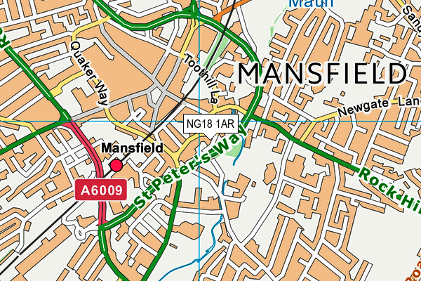 NG18 1AR map - OS VectorMap District (Ordnance Survey)