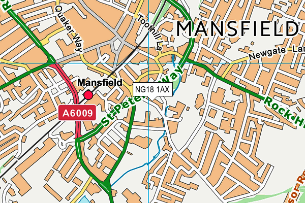 NG18 1AX map - OS VectorMap District (Ordnance Survey)