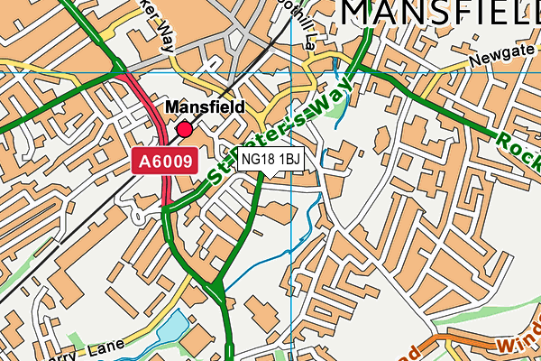 NG18 1BJ map - OS VectorMap District (Ordnance Survey)