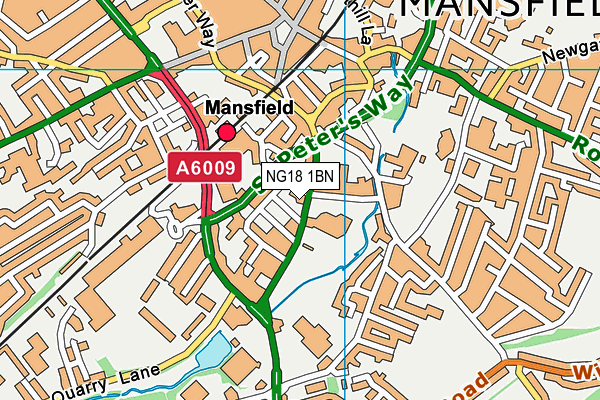 NG18 1BN map - OS VectorMap District (Ordnance Survey)