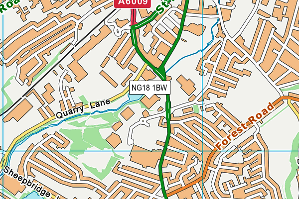 NG18 1BW map - OS VectorMap District (Ordnance Survey)