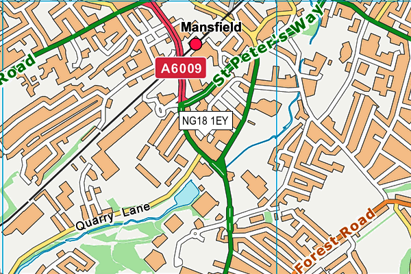 NG18 1EY map - OS VectorMap District (Ordnance Survey)