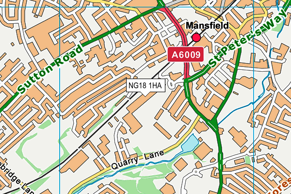 Dw Fitness First (Mansfield) (Closed) map (NG18 1HA) - OS VectorMap District (Ordnance Survey)