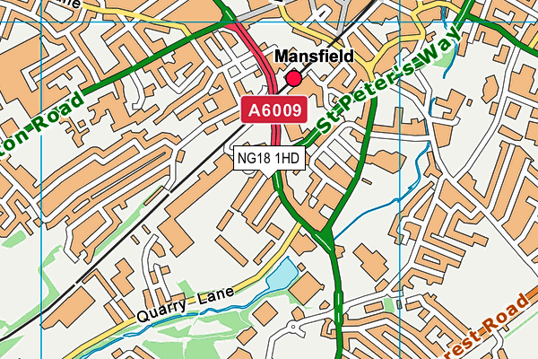 NG18 1HD map - OS VectorMap District (Ordnance Survey)