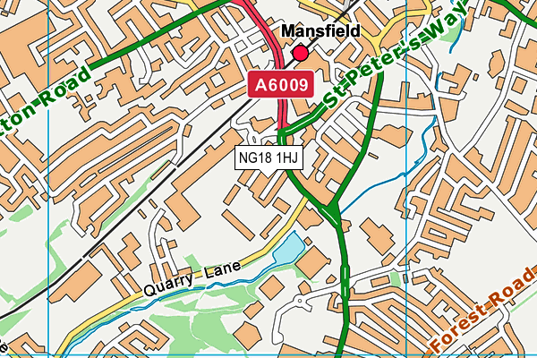 NG18 1HJ map - OS VectorMap District (Ordnance Survey)