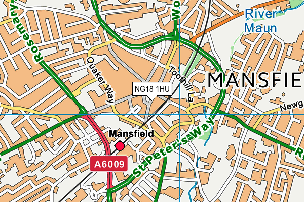 NG18 1HU map - OS VectorMap District (Ordnance Survey)