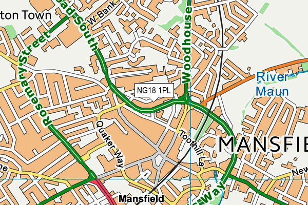 NG18 1PL map - OS VectorMap District (Ordnance Survey)