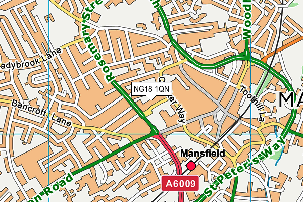 NG18 1QN map - OS VectorMap District (Ordnance Survey)